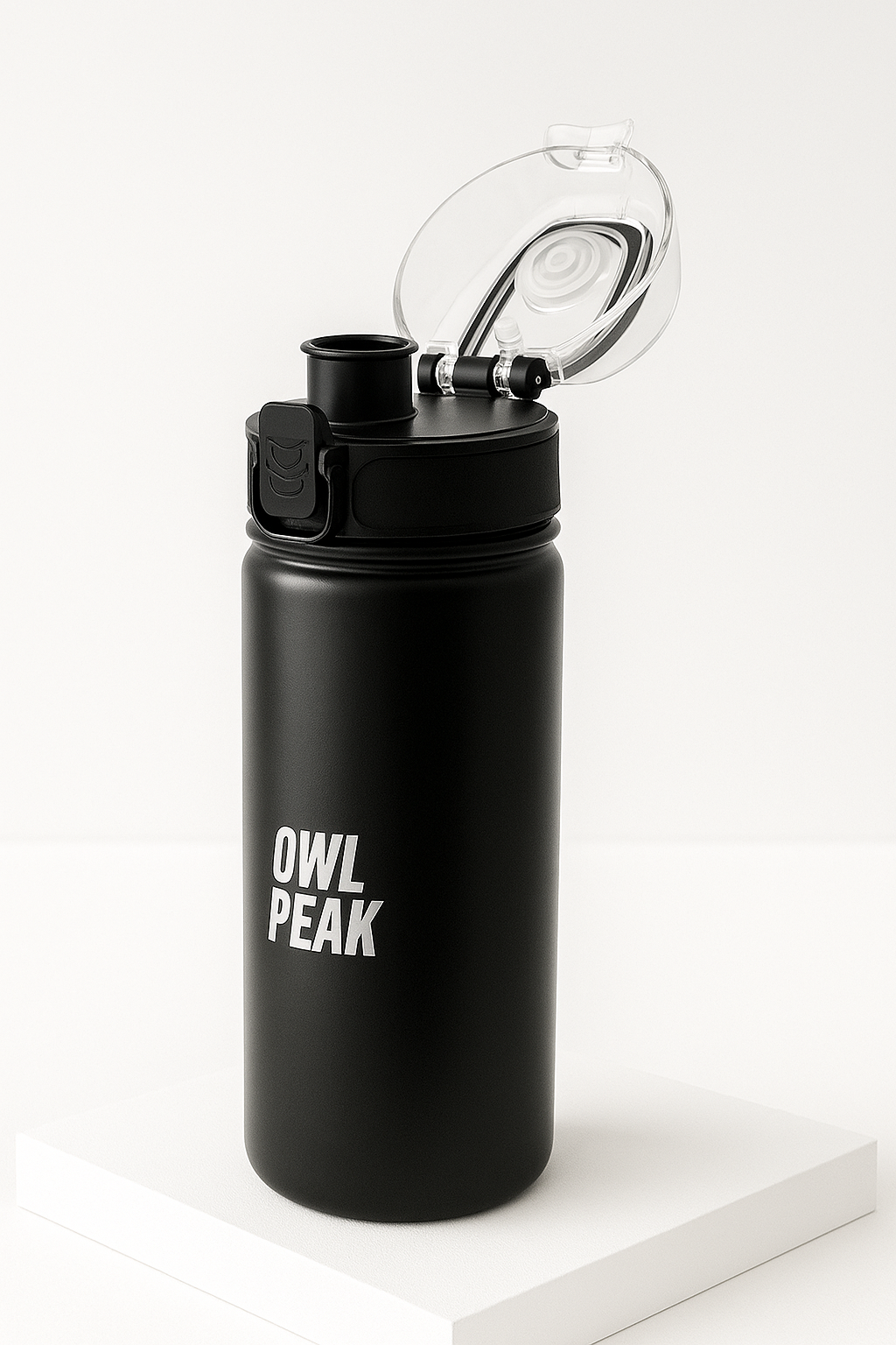 OwlPeak Sports Bottle 750ml – Matte Black | Limited Edition Hydration